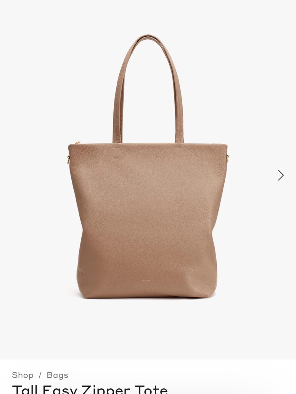 Cuyana Cappuccino Pebbled Leather Tote, with Detachable Flap Bag